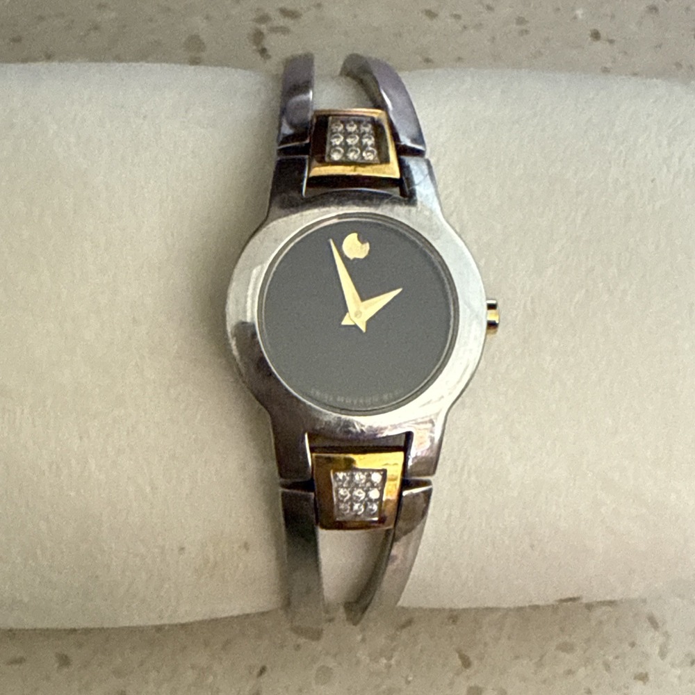 MOVADO Amorosa Diamond Quartz 81 E4 8142 Two Tone Stainless Steel Ladies Watch